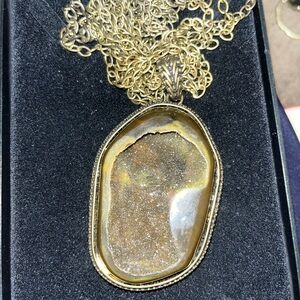 *RARE* Huge Antique Quartz pendant Goddess Jewerly Vintage